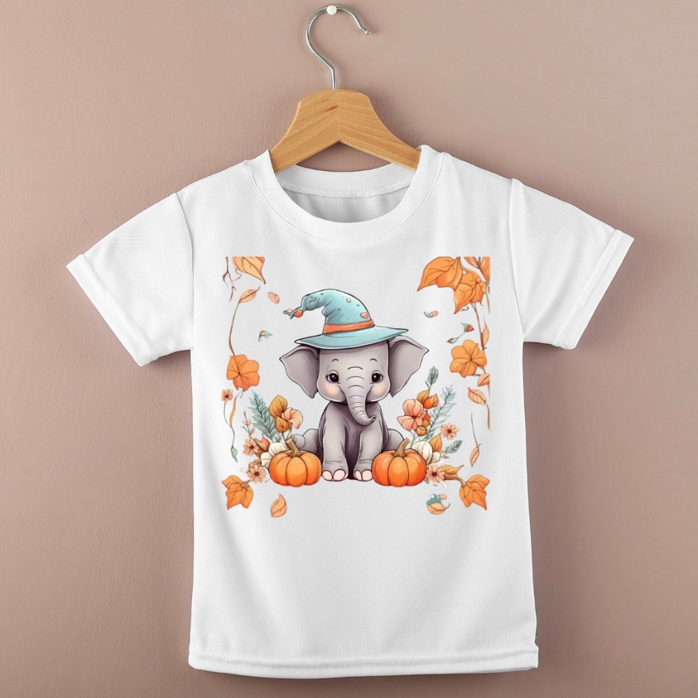Pumpkin elephant fall girl shirt